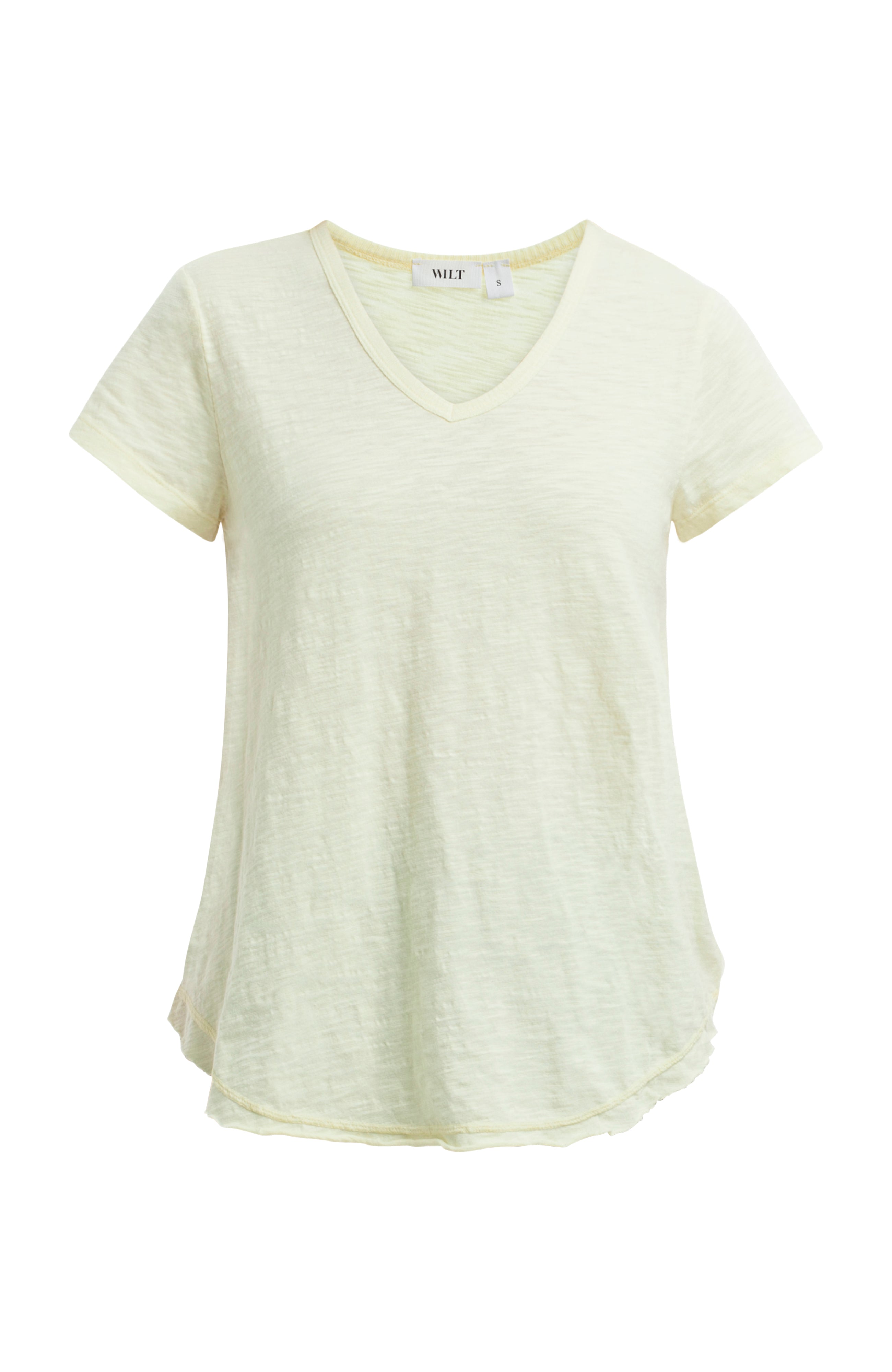 Short Sleeve Shrunken V-Neck Shirttail