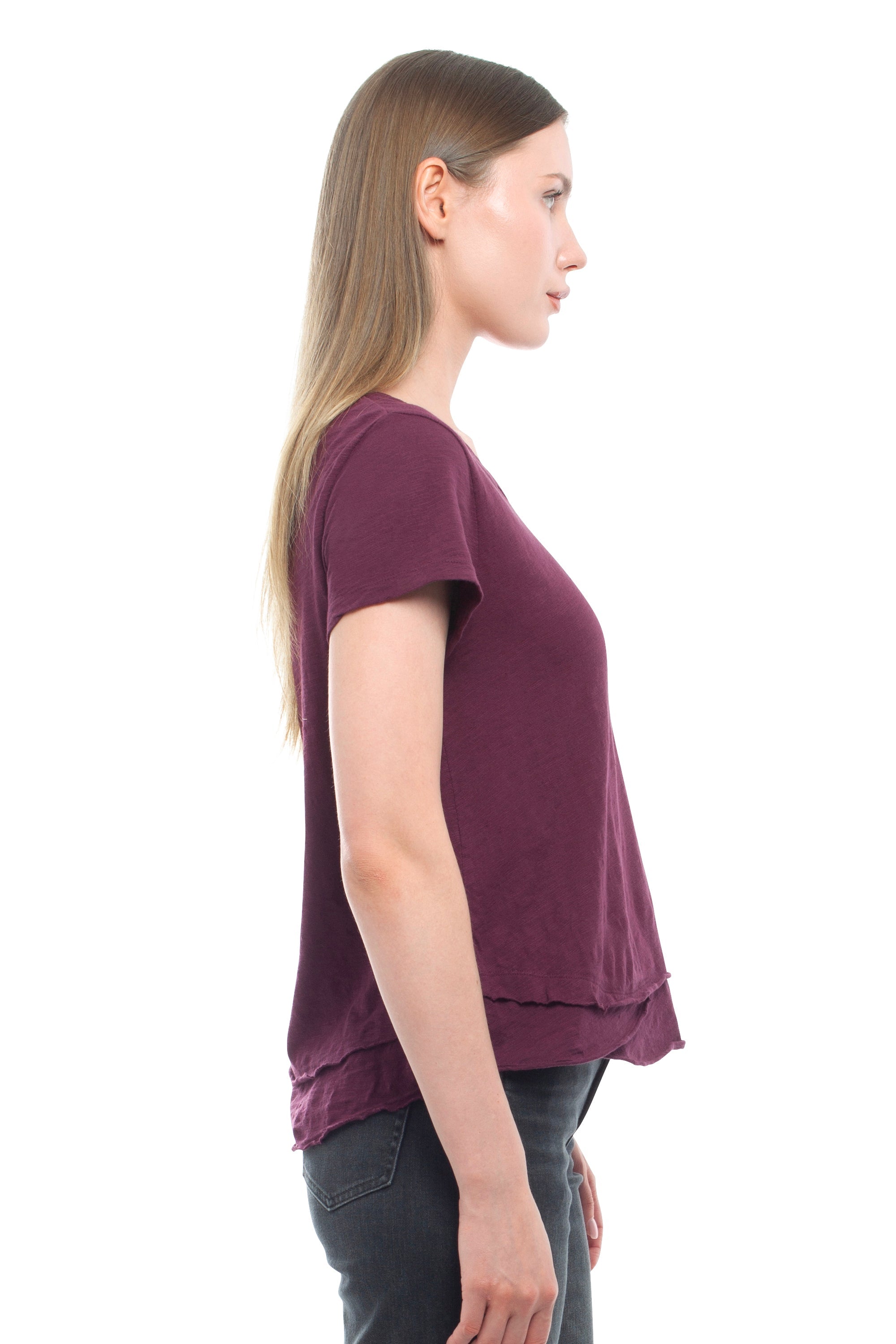 Short Sleeve Mock Layer Tee