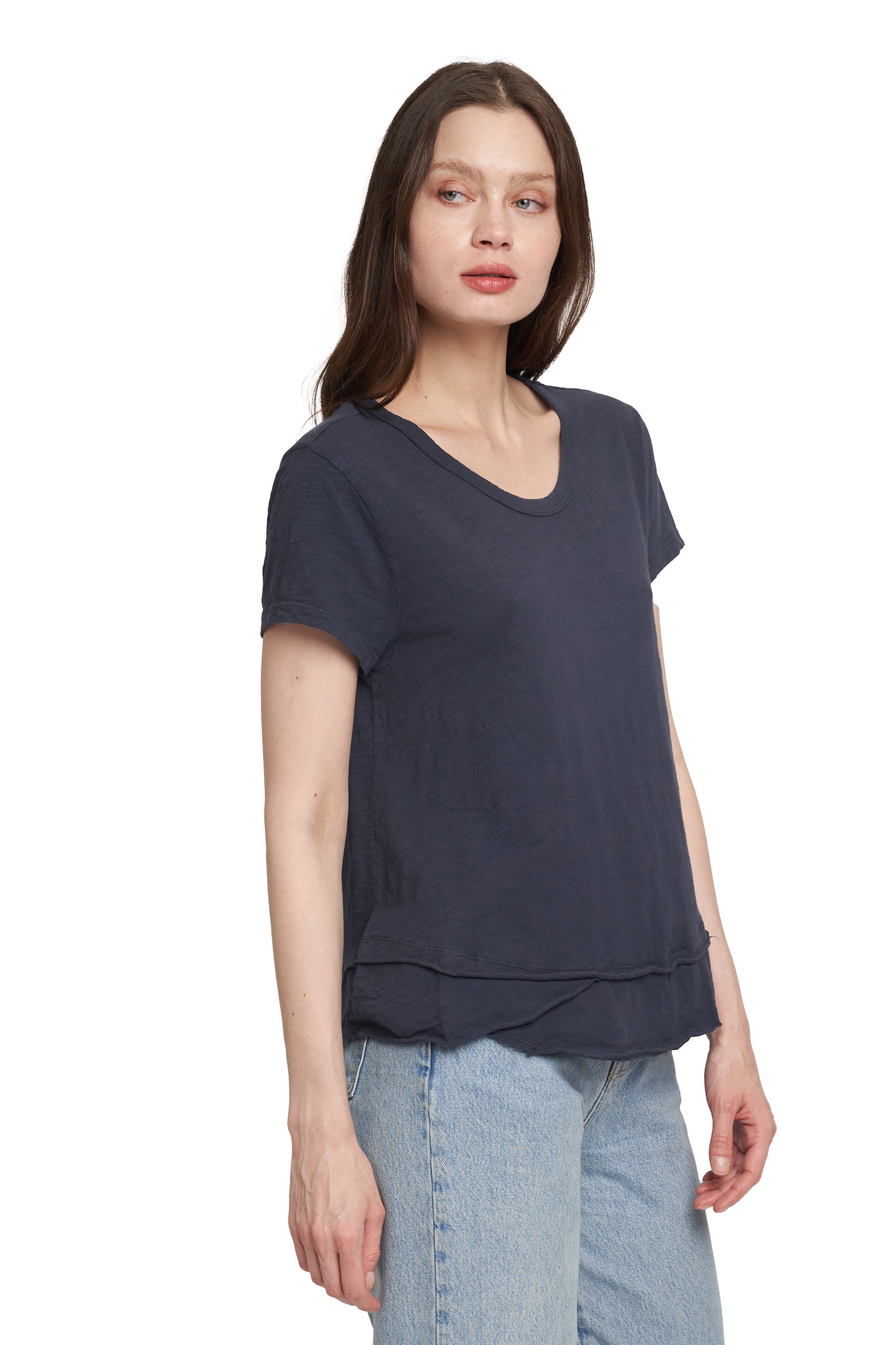 Short Sleeve Mock Layer Tee