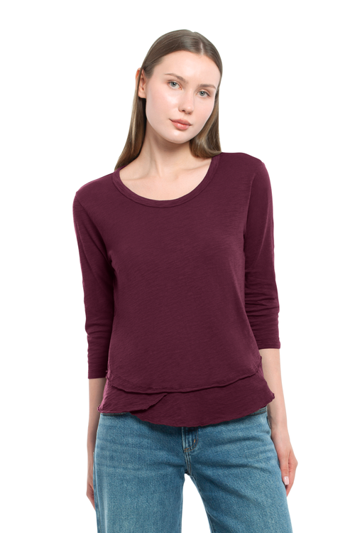 3/4 Sleeve Mock Layer