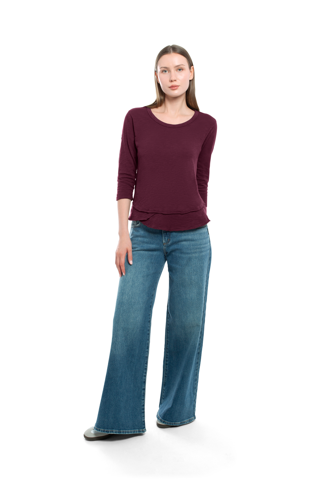3/4 Sleeve Mock Layer