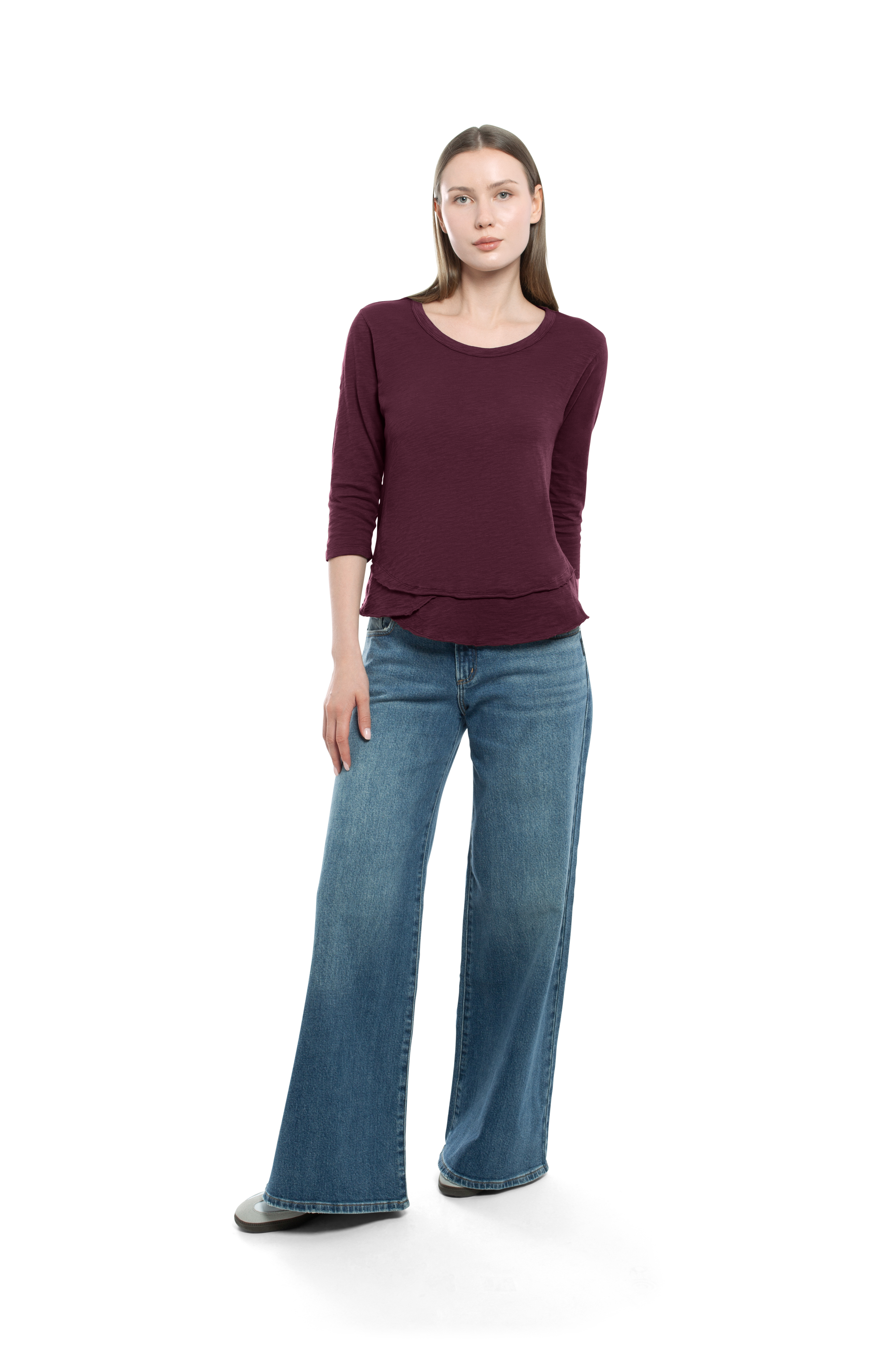 3/4 Sleeve Mock Layer