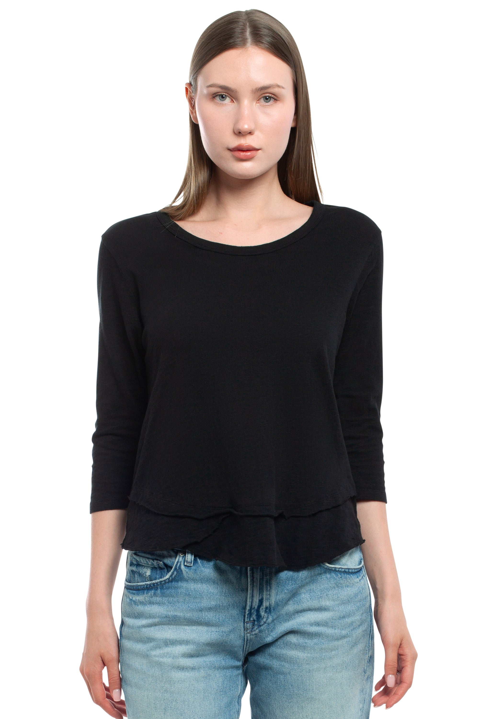 3/4 Sleeve Mock Layer