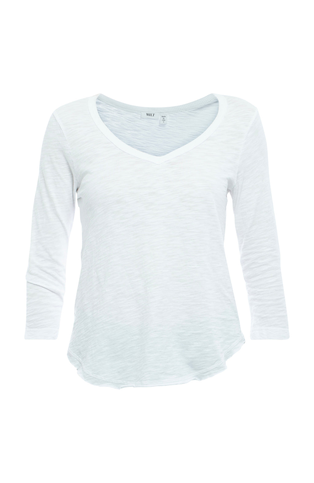 3/4 Sleeve V-Neck Shirttail