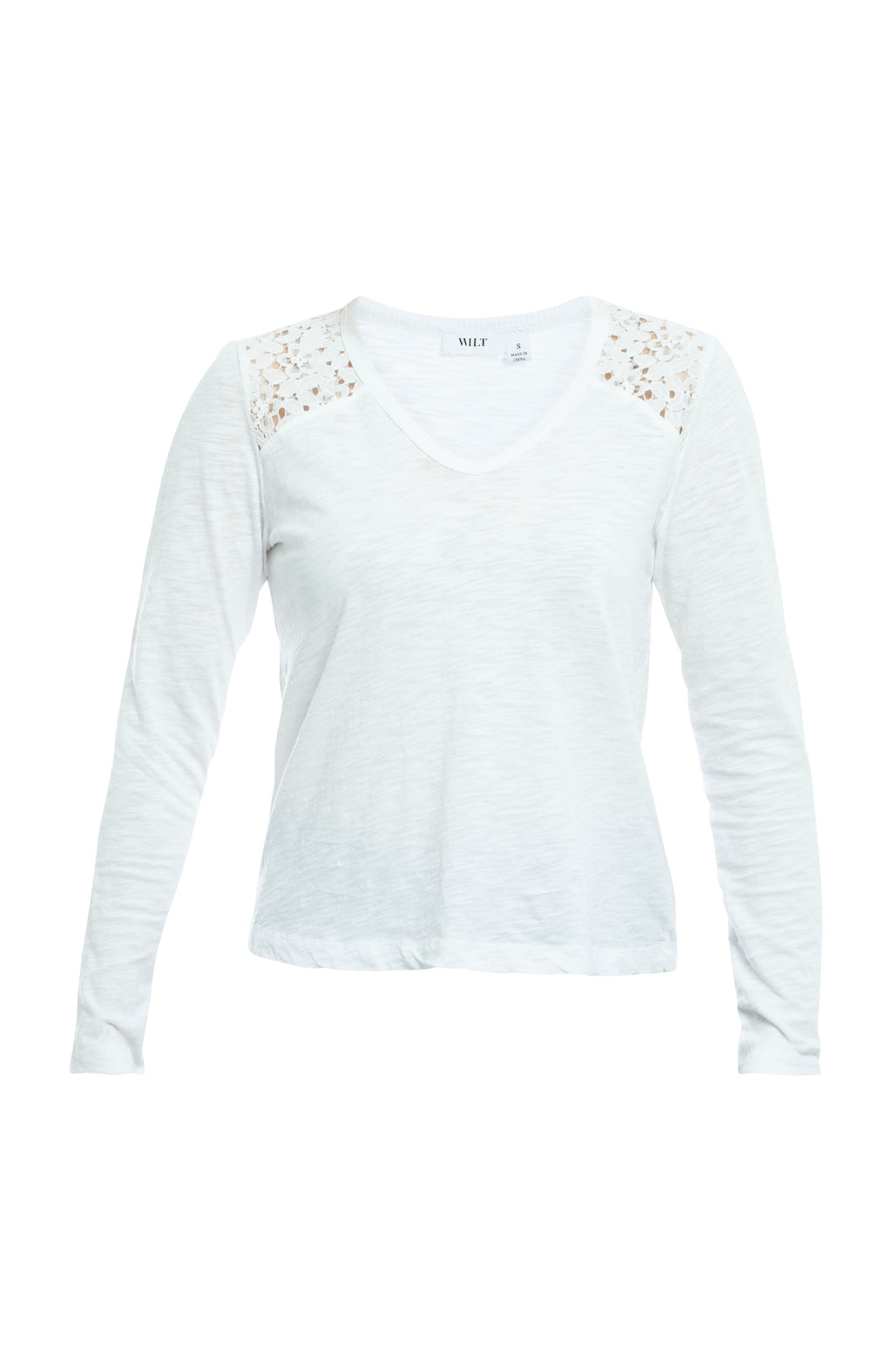 V-Neck Long Sleeve Mixed Media