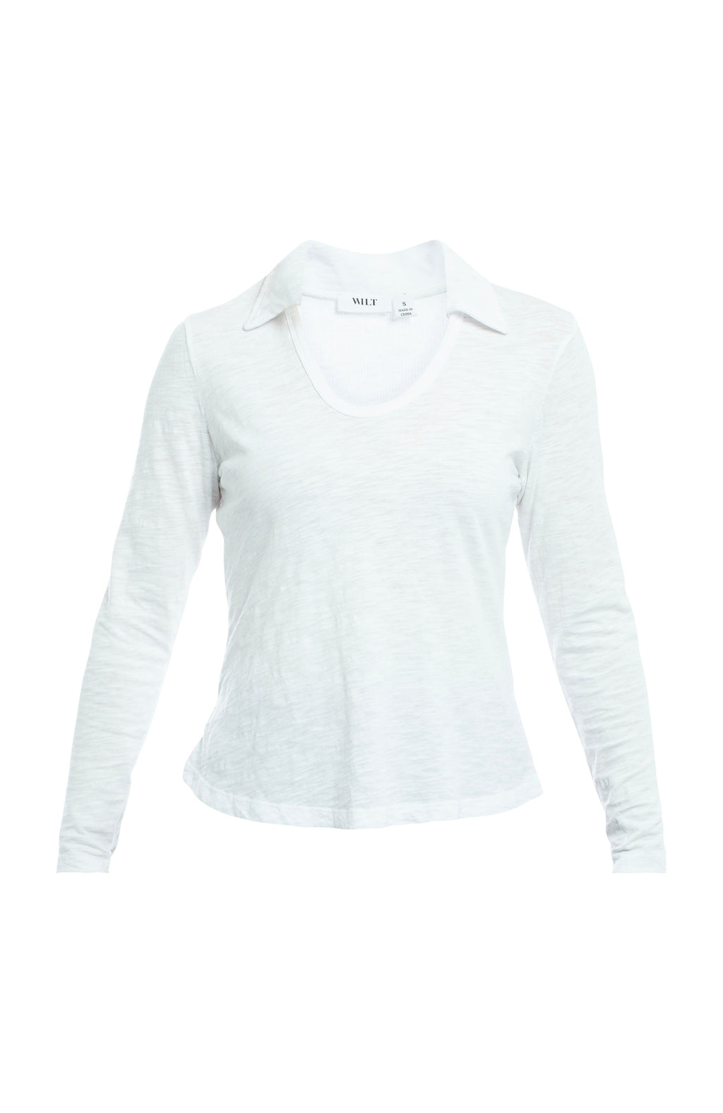 Scoop Neck Long Sleeve Polo