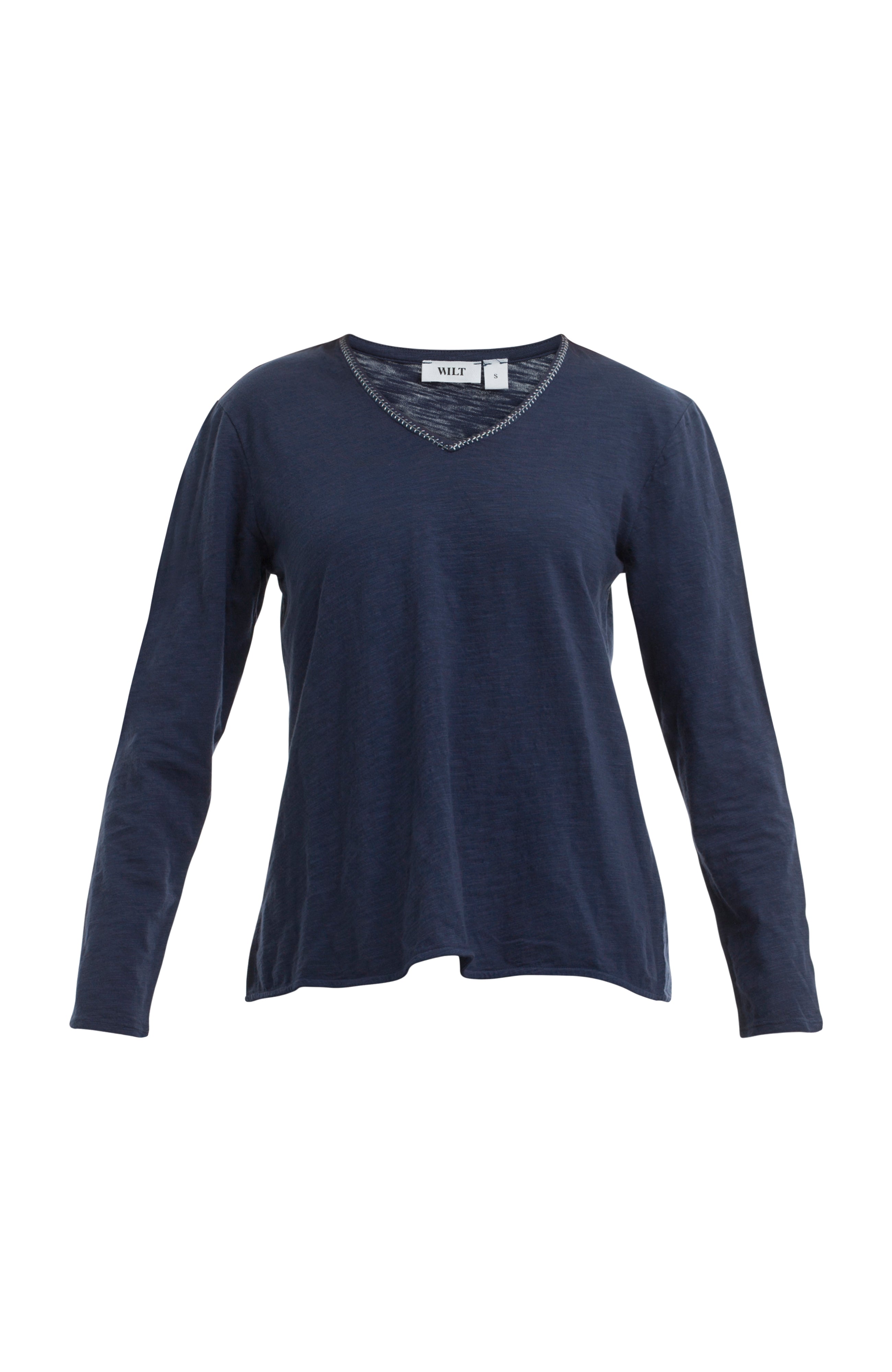 Metallic Thread V-Neck