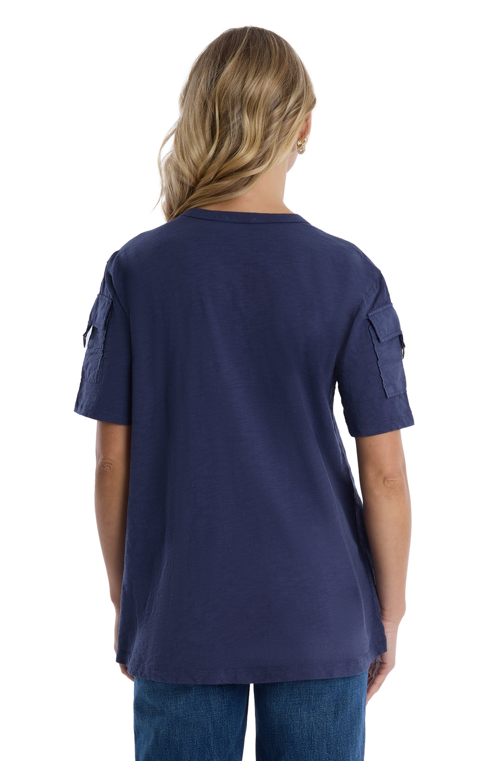 Round neck short sleeve hi-lo