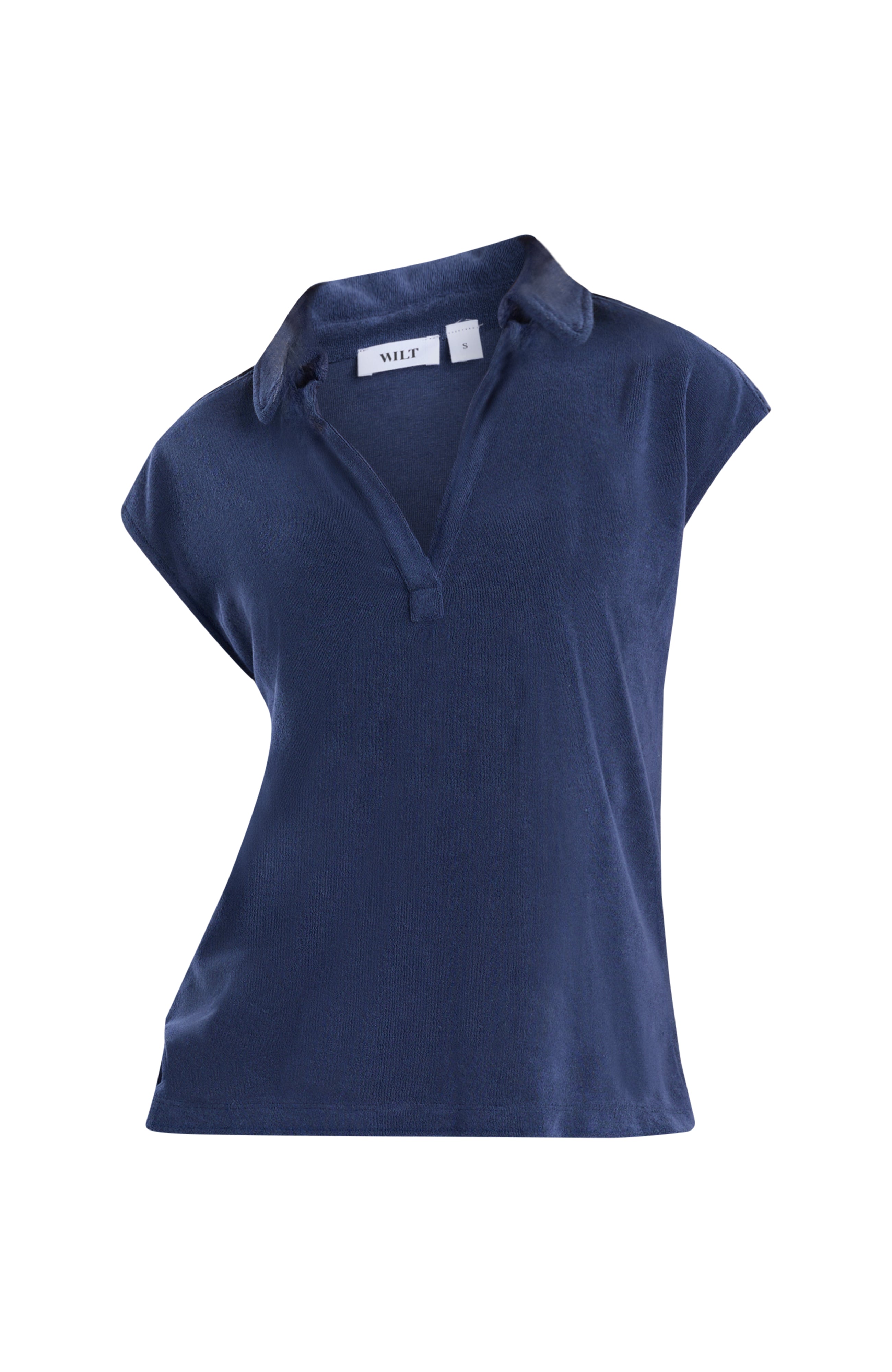 Polo top with crochet trim