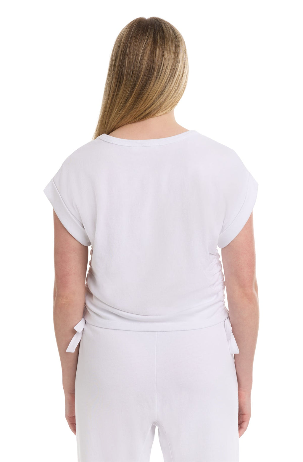 Round neck side drawstrings