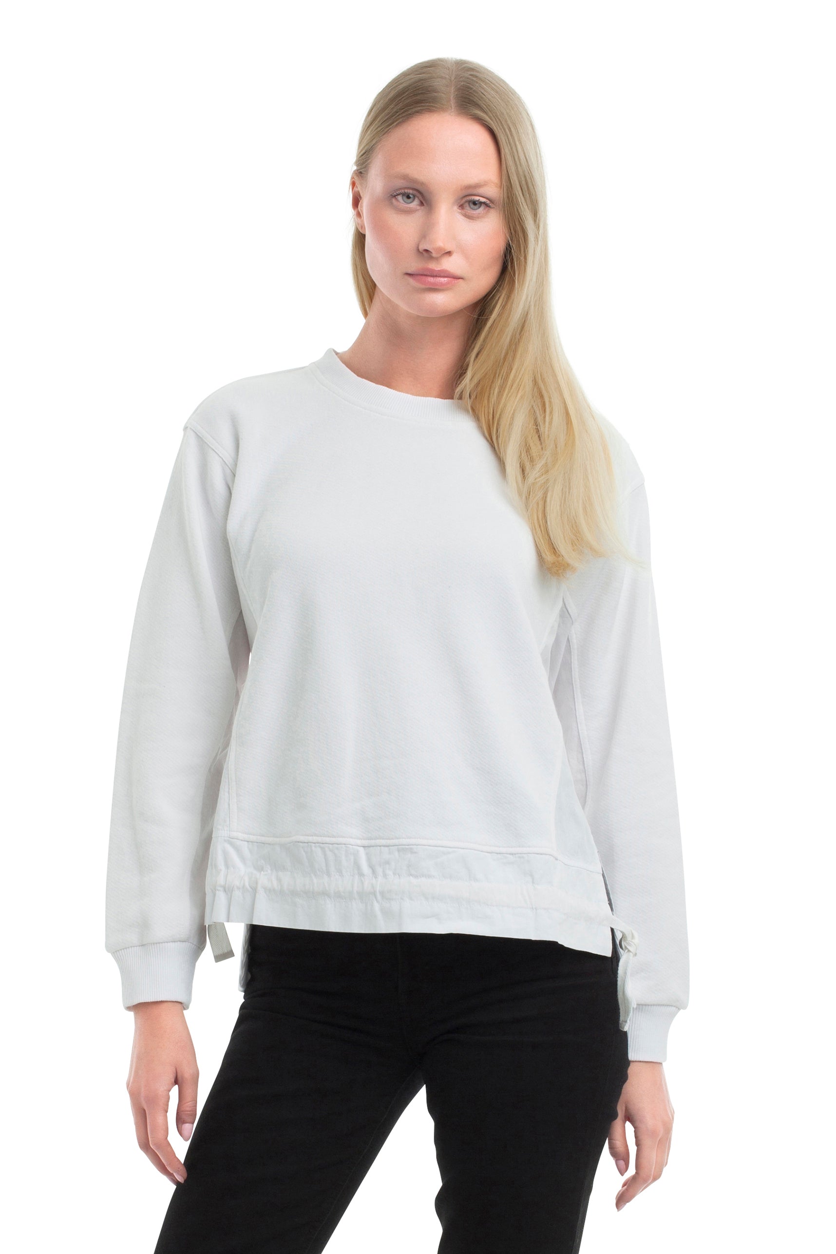 Woven Side Panels Sweatshirt